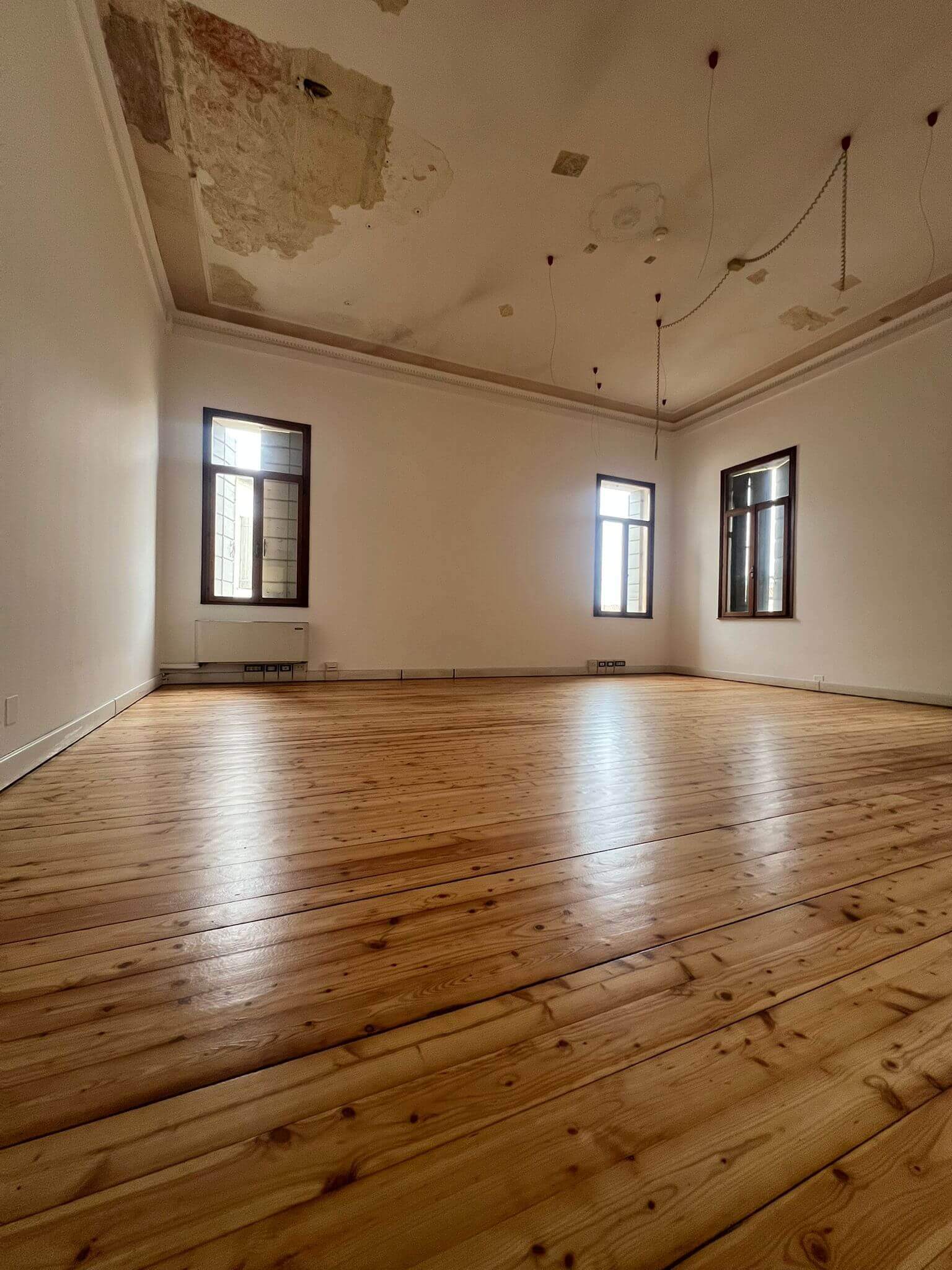 Pavimentazione in legno restaurata